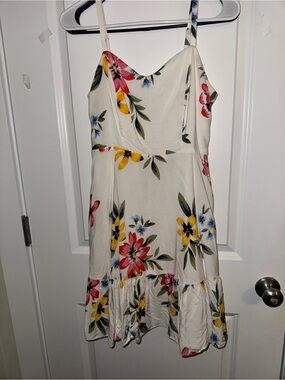 Old Navy Cream Floral Spaghetti-Strap Mini Dress